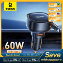 Baseus- Carregador Rápido para iPad, iPhone 15, 14, 13 Pro, Samsung, 60W