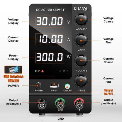 Fonte de Bancada KUAIQU SPS-C3010 30V/10A Ajustável — imagem 1