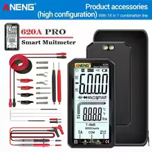 ANENG 620A Multímetro Inteligente, True RMS, 6.000 Contagens Preto — imagem 3