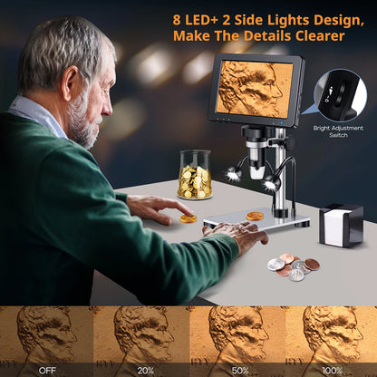 Microscópio Digital Hayve 7" 12MP HD para Solda e Reparo Eletrônico — imagem 3