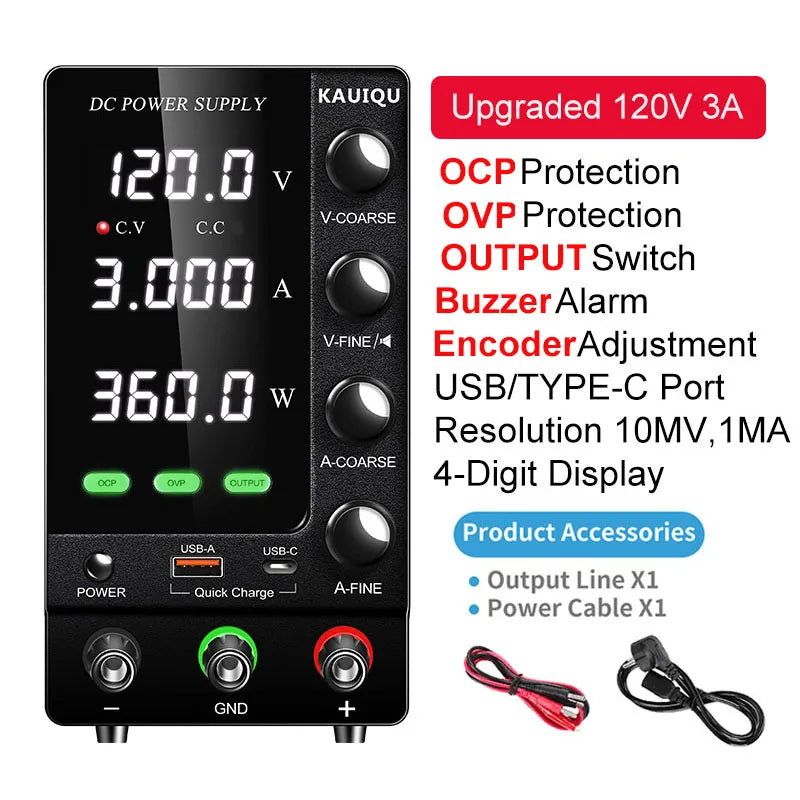Fonte de Bancada KUAIQU SPS-C3010S — 30 V/10 A, OCP/OVP e USB-C — imagem 6