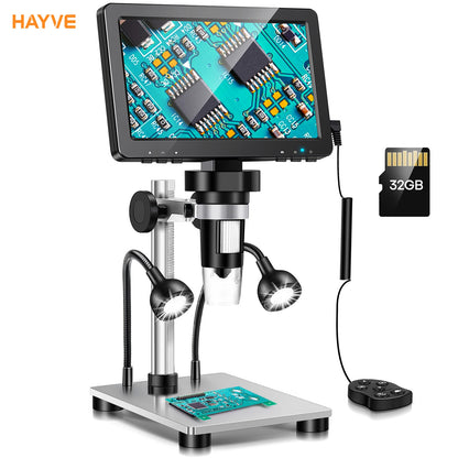 Microscópio Digital Hayve 7" 12MP HD para Solda e Reparo Eletrônico — imagem 1