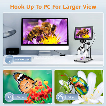 Microscópio Digital Hayve 7" 12MP HD para Solda e Reparo Eletrônico — imagem 5