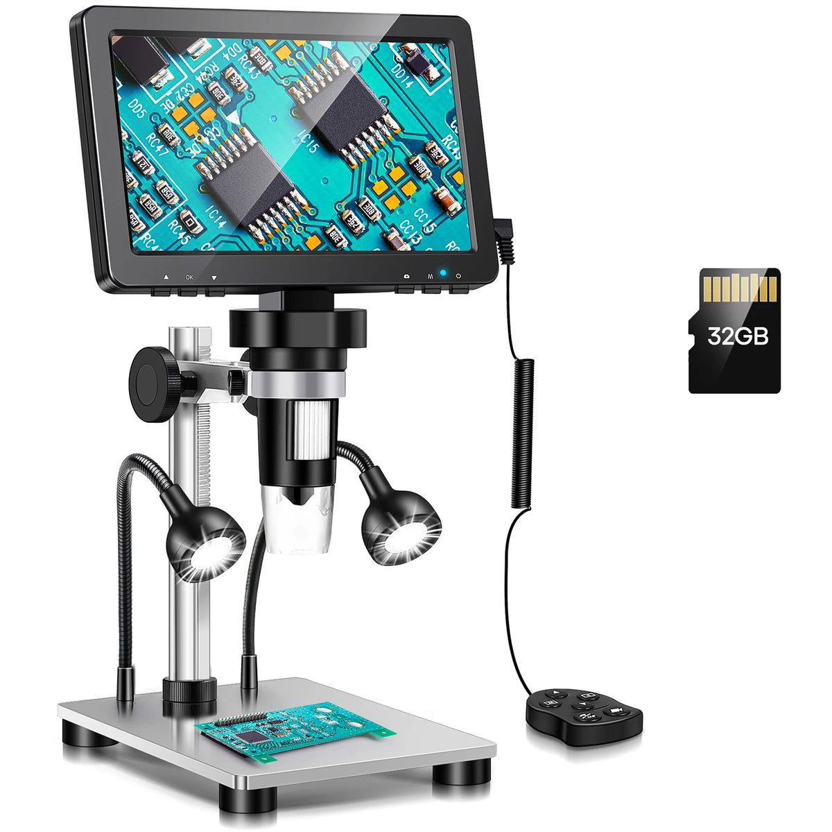 Microscópio Digital Hayve 7" 12MP HD para Solda e Reparo Eletrônico — imagem 7