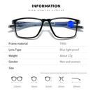 Óculos de leitura ultraleves anti-azul para homens e mulheres, TR90, Óculos Presbiopia, Óculos Ópticos Far Sight, Dioptrias para + 4.0